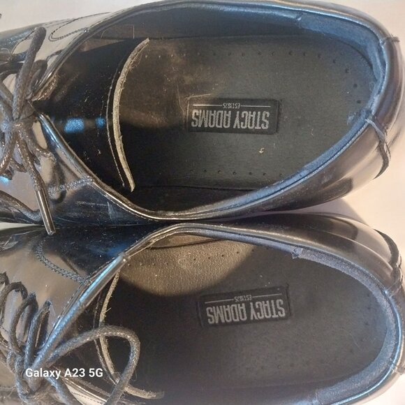 Stacy Adams Mens Black Leather Dress Shoes 10M - Picture 4 of 7